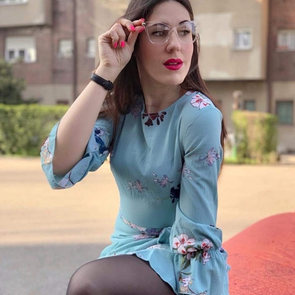 Oversized Cat Eye Glasses Frame with Clear Lenses - Picture 7 of 14